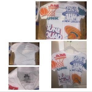 Space Jam White Cropped Shirt.